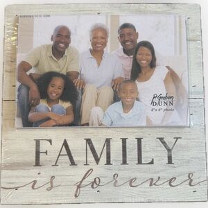 Family Is Forever Wood Box Photo Frame Plaque 4x6” Farmhouse Decor Photo Display